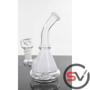 CURVED NECK SOLID COLOR GLASS WATER PIPE 7inch